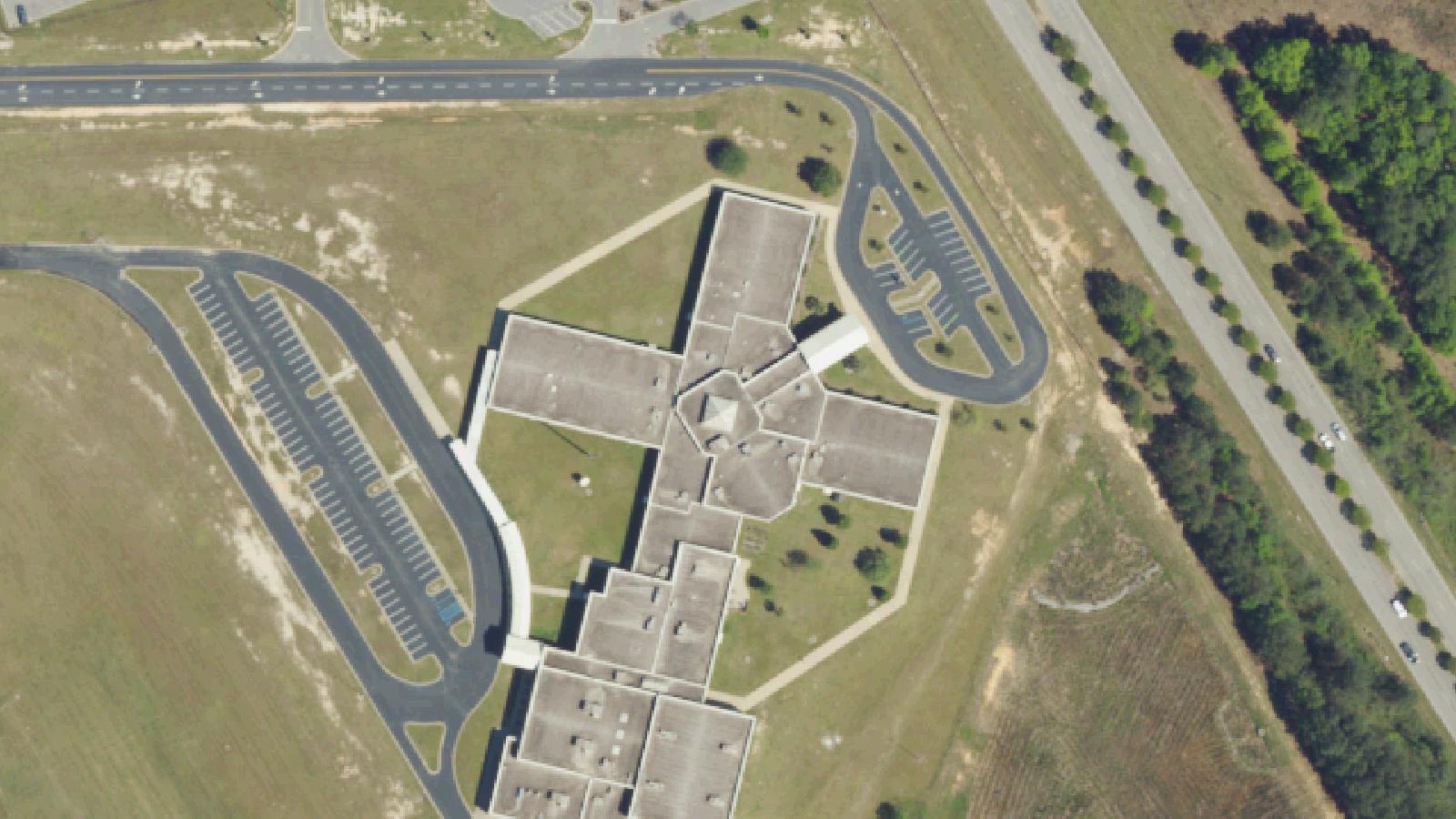Aerial survey view of Busbee Middle School