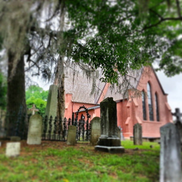 Church of the Holy Cross in Stateburg, South Carolina — a rare Gothic Revival rammed-earth structure completed in 1852 on land donated by General Thomas Sumter's family.