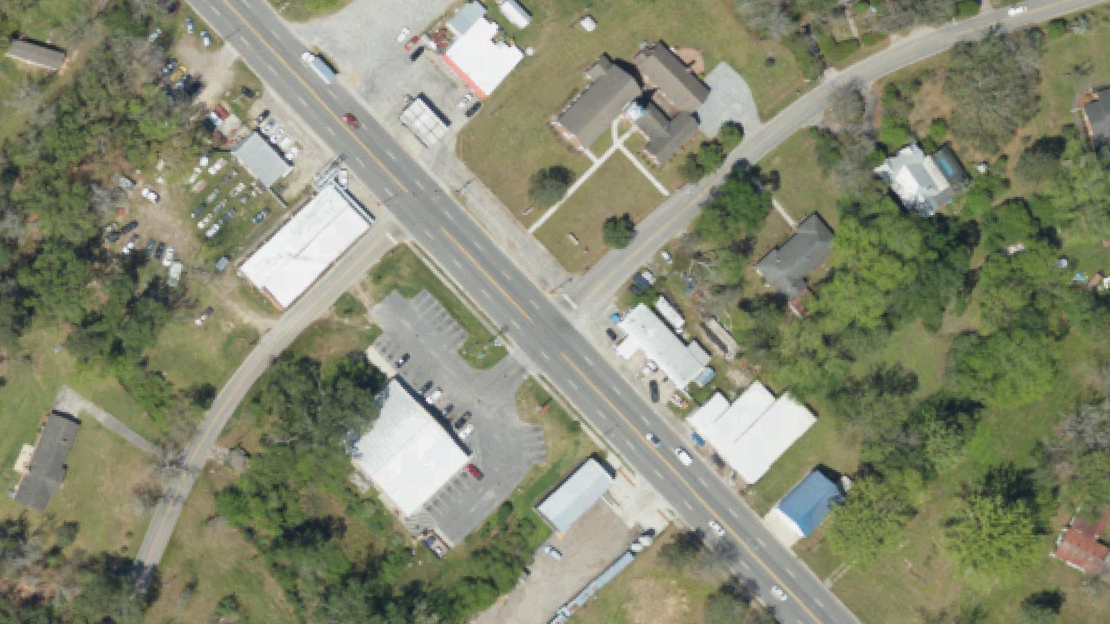 Aerial survey view of Cottageville Cemetery