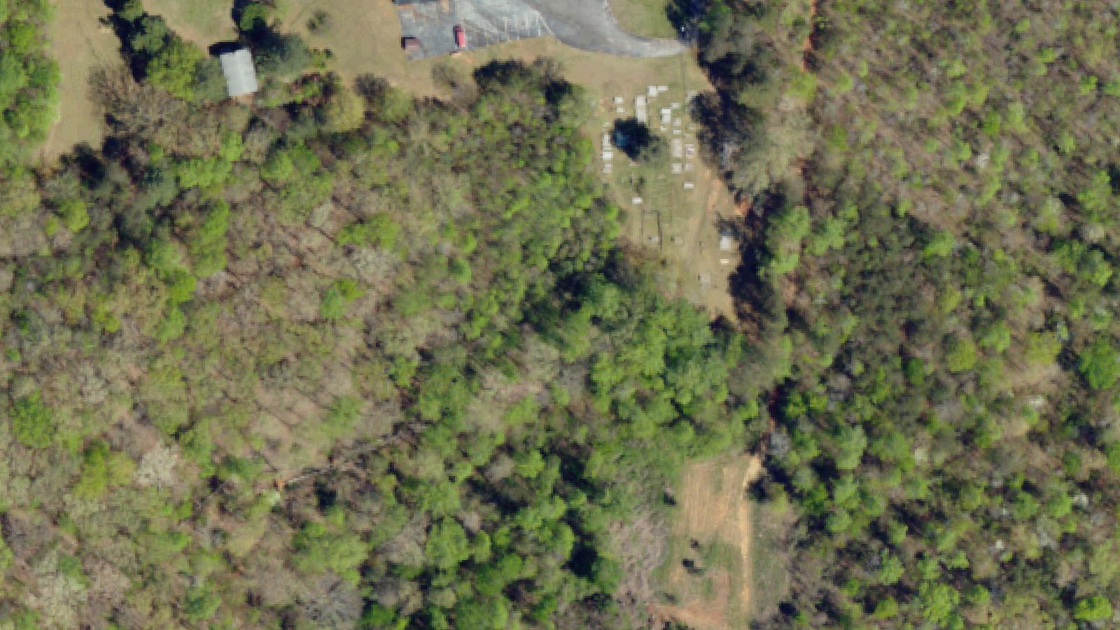 Aerial survey view of New Salem Baptist Church Cemetery