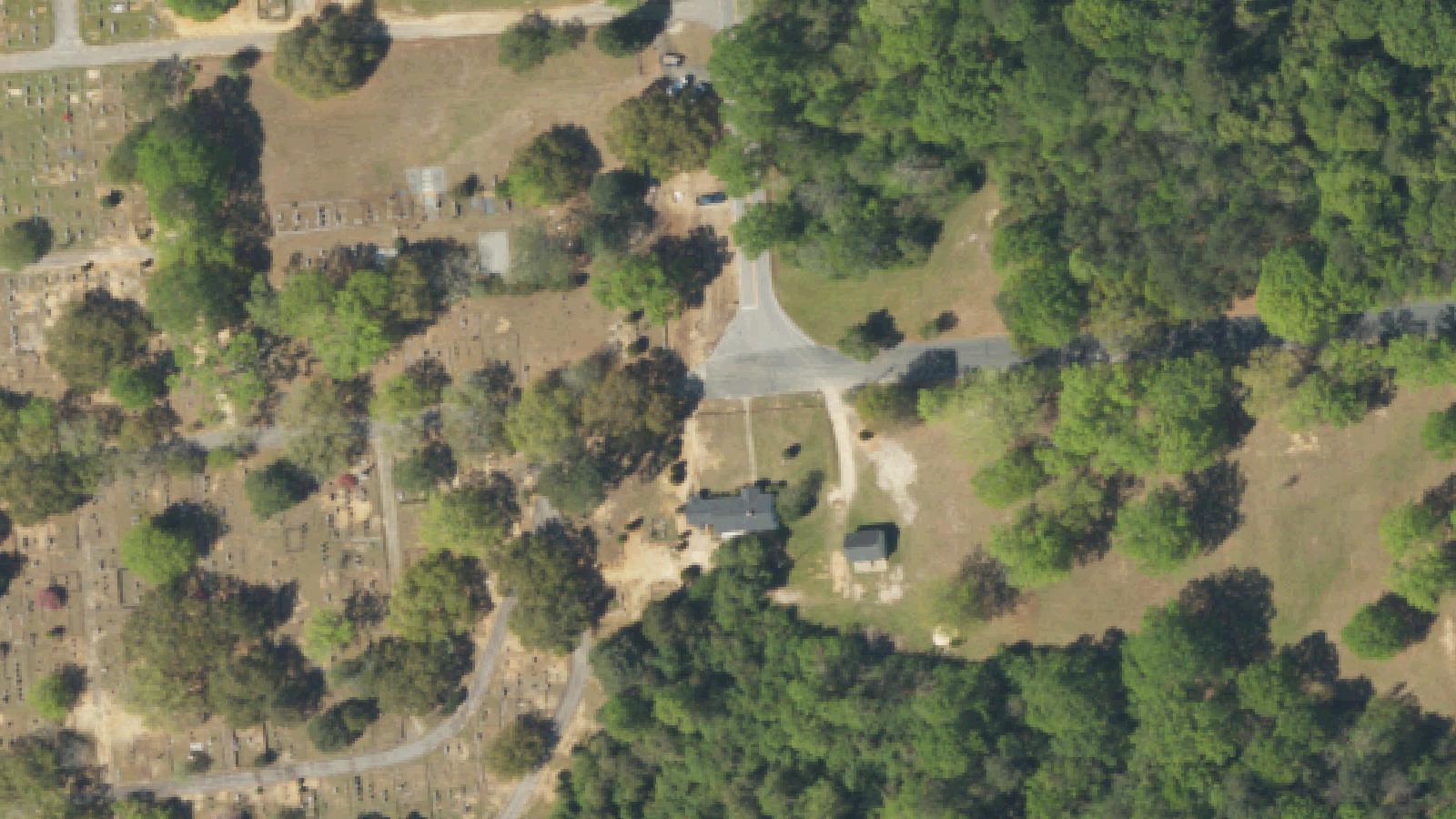 Aerial survey view of Old Quaker Cemetery (Agnes of Glasgow's Grave)