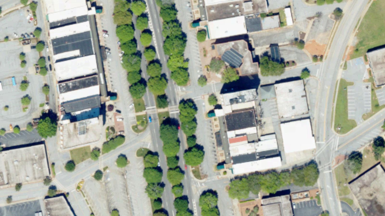 Aerial survey view of Rock Presbyterian Church Cemetery