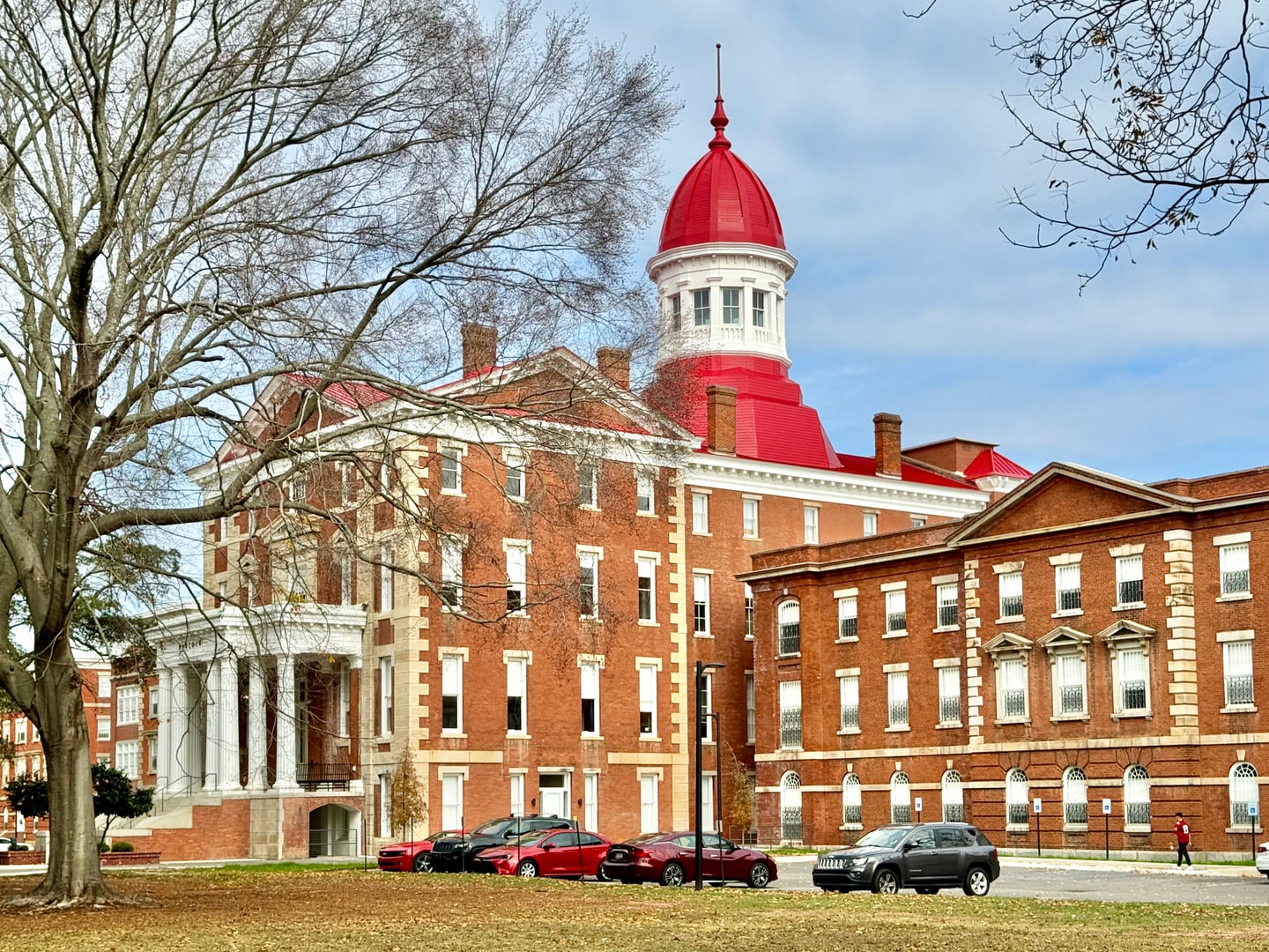 The Babcock Building of the South Carolina State Hospital on Bull Street in Columbia, South Carolina — National Historic Landmark, photographed before the 2020 fire