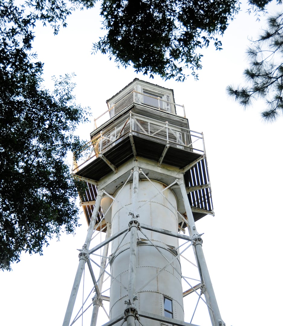 Skeletal-framed Hilton Head Rear Range Light (Leamington Lighthouse) at Palmetto Dunes, South Carolina