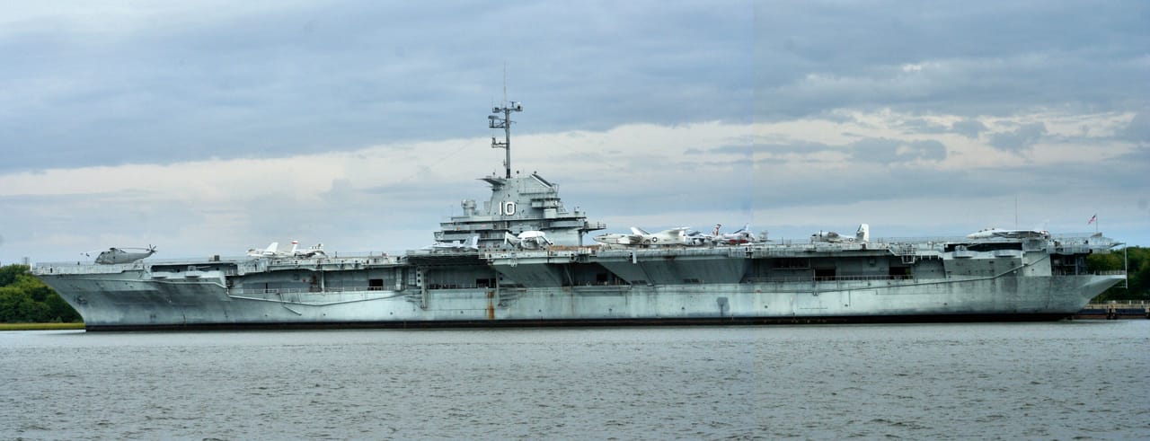 USS Yorktown (CV-10) Essex-class aircraft carrier preserved as a museum ship at Patriots Point, Mount Pleasant, South Carolina