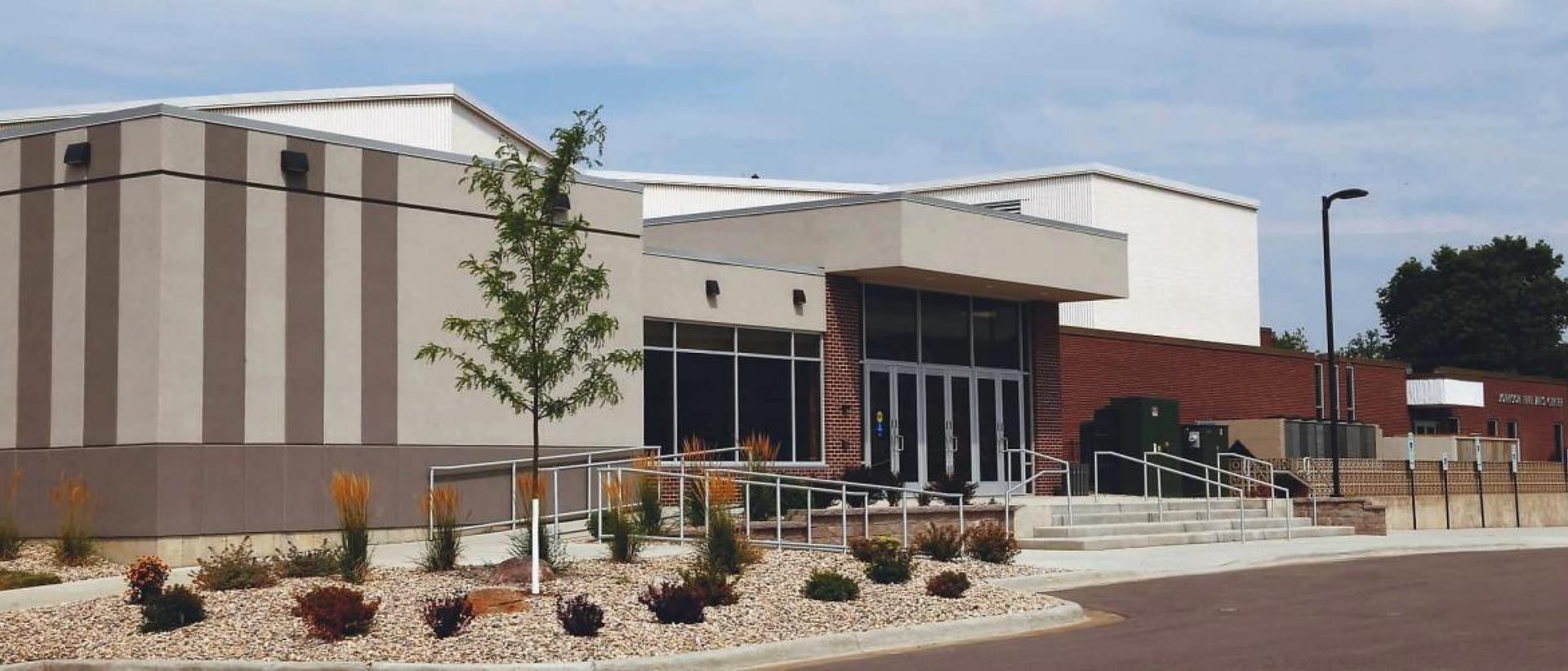 Exterior of the Johnson Fine Arts Center at Northern State University in Aberdeen, South Dakota, after the 2014-2016 renovation