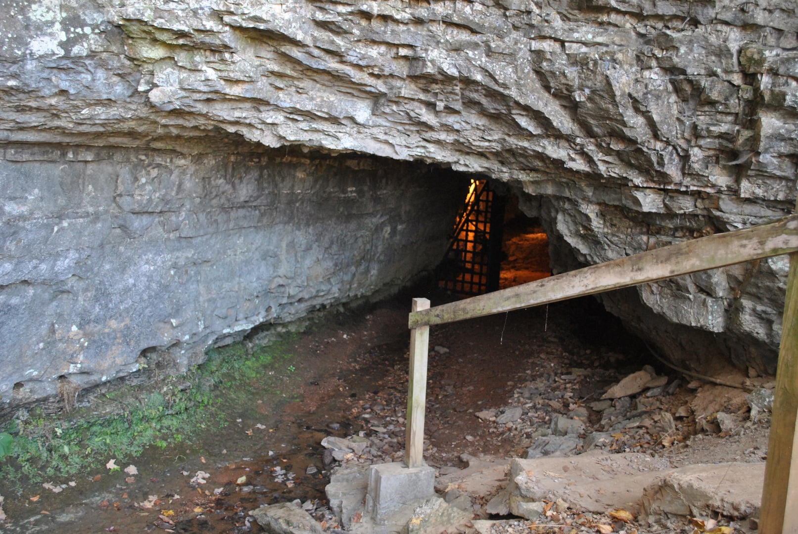 Dark karst opening of the Bell Witch Cave on the former John Bell farm near Adams, Tennessee