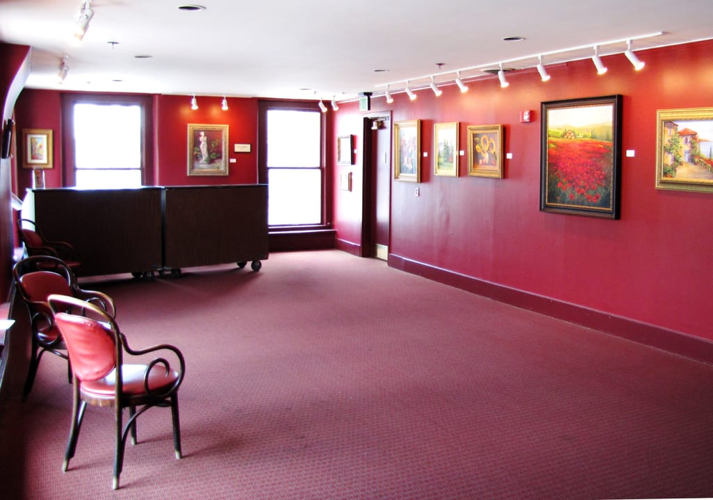 The second-floor northeast corner gallery/lounge of the Bijou Theatre, Knoxville, Tennessee, April 2010.