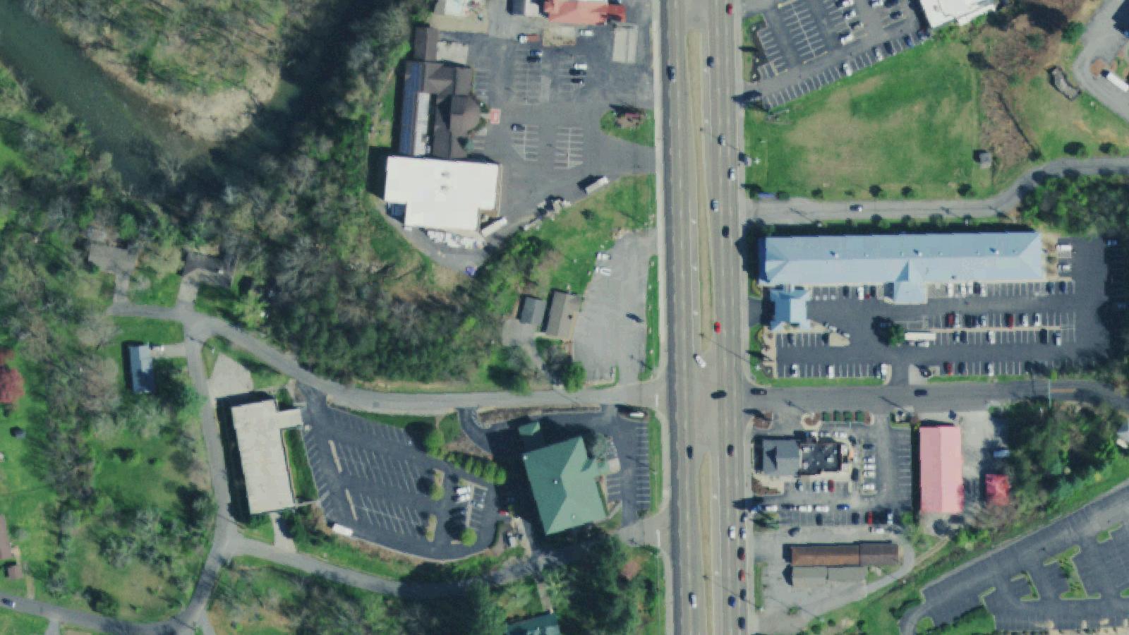 Aerial survey view of Bluff Mountain Old Hotel Site