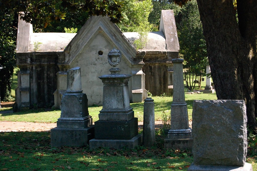 The Carpenter-Gothic Office Cottage and Entry Bridge at Elmwood Cemetery, Memphis