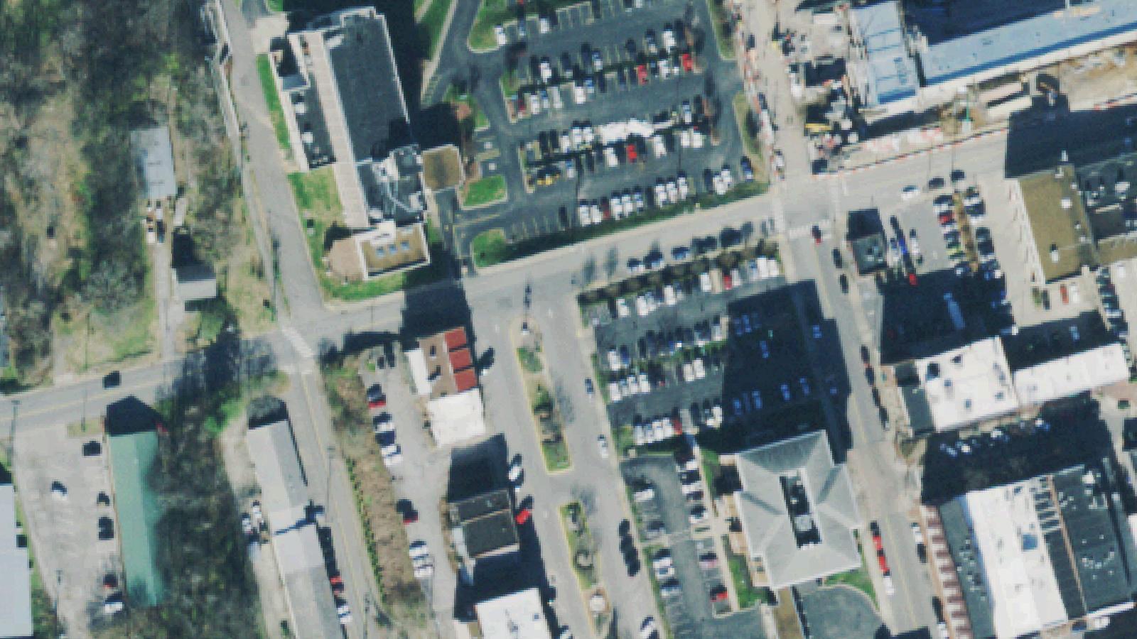 Aerial survey view of Greenwood Cemetery (Clarksville)