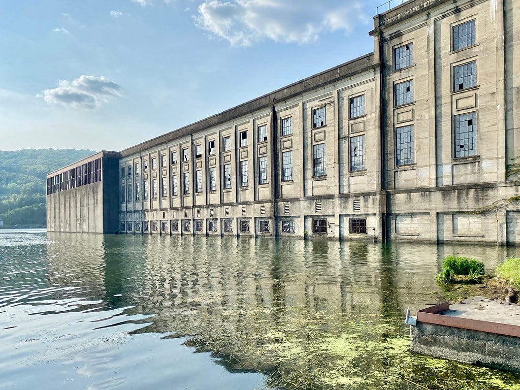Preserved powerhouse of the former Hales Bar Dam on the Tennessee River near Guild, Tennessee