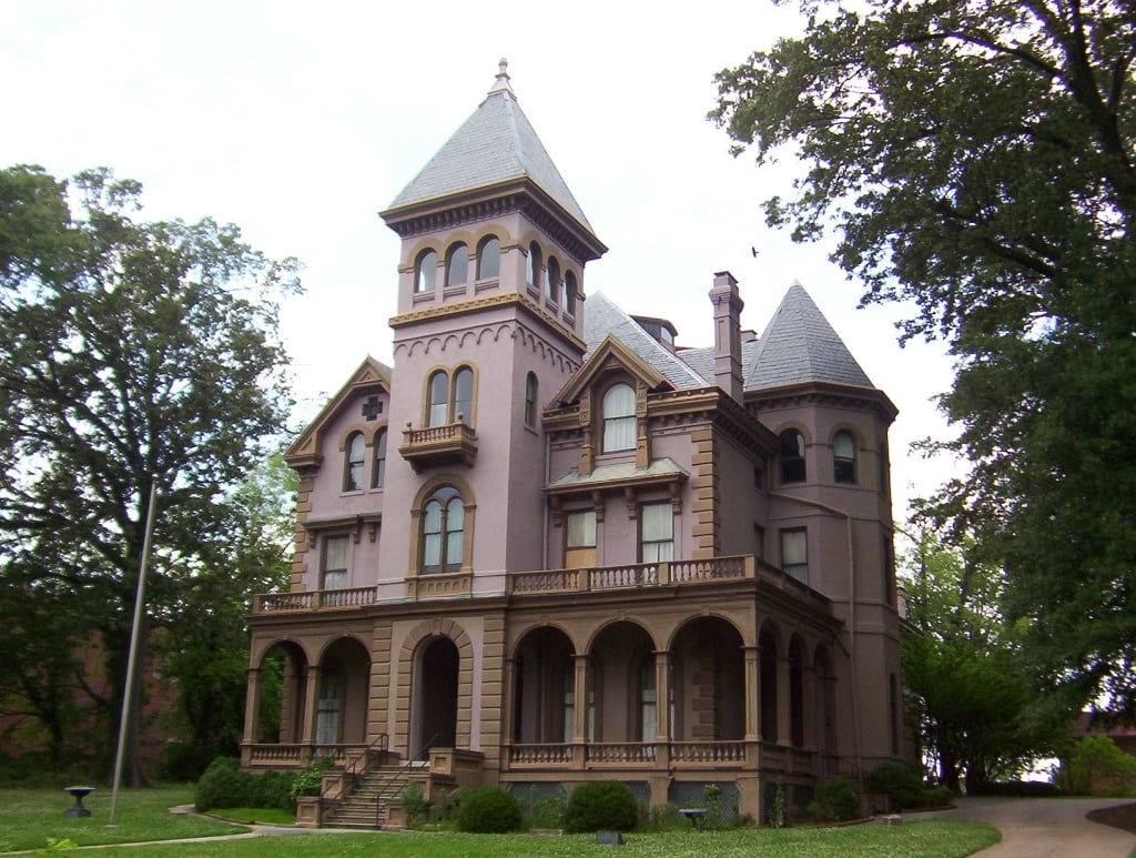 Three-story Italianate Victorian Mallory-Neely House with tower in Memphis's Victorian Village historic district