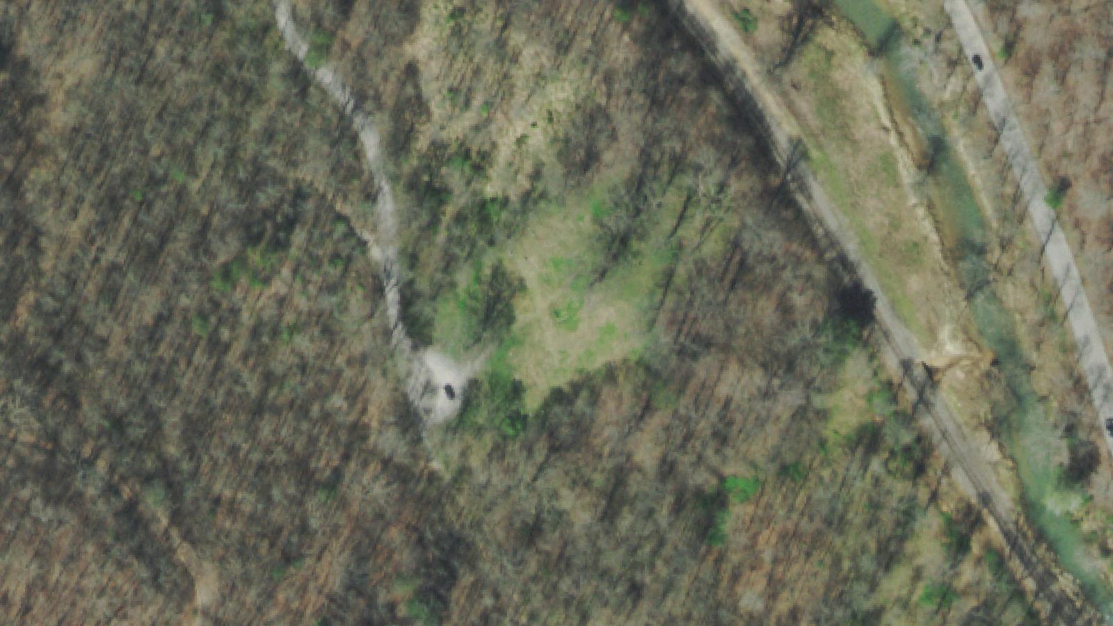 Aerial survey view of Red Ash Cemetery (Turley Cemetery)