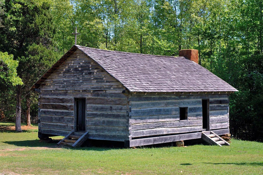 Replica of the historic Shiloh Church at Shiloh National Military Park, Tennessee, site of the 1862 Civil War battle