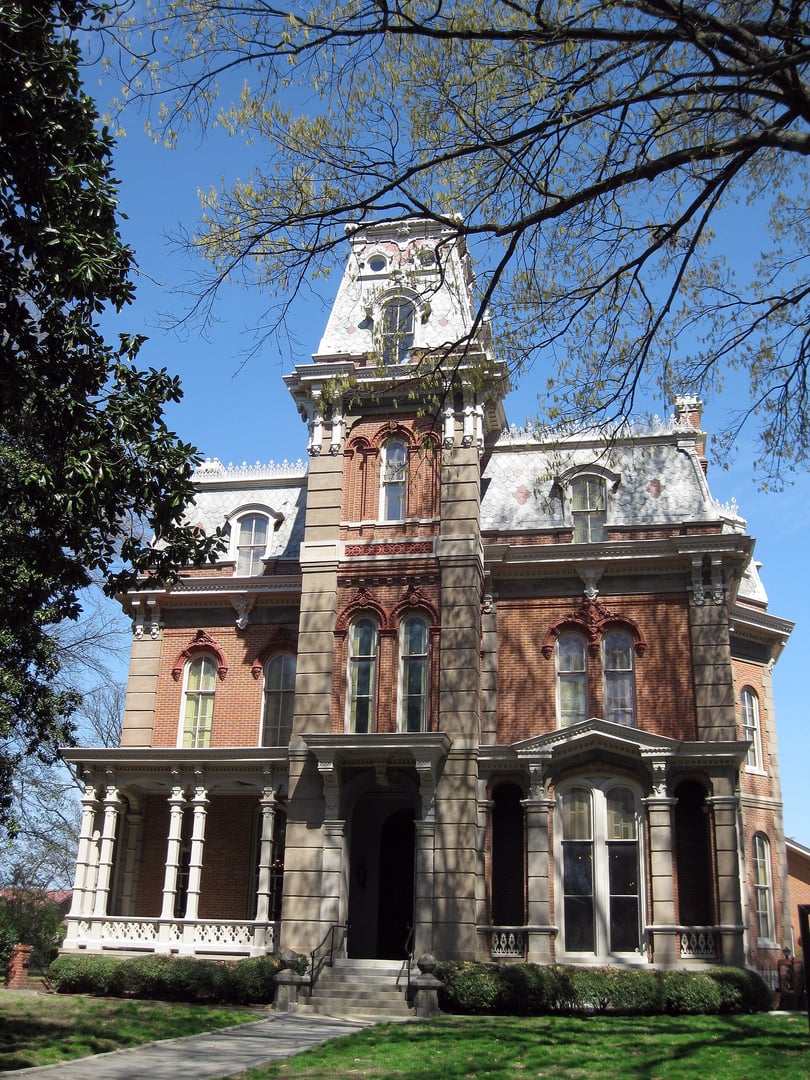 The 1871 Woodruff-Fontaine House French Victorian mansion at 680 Adams Avenue in the Victorian Village neighborhood of Memphis, Tennessee