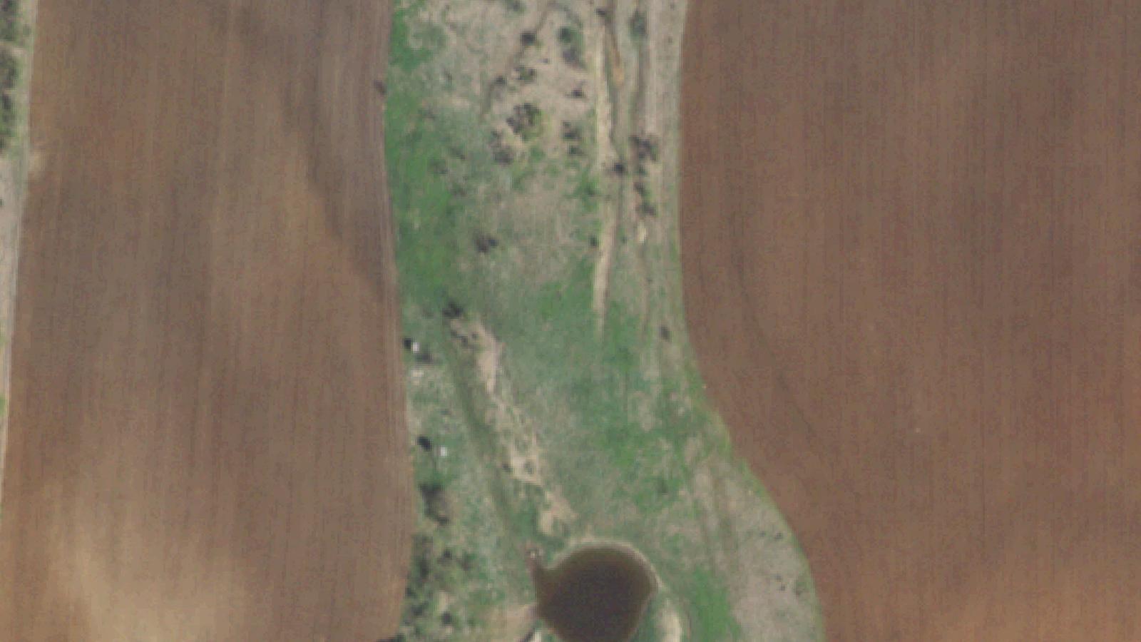 Aerial survey view of Belle Plain Cemetery