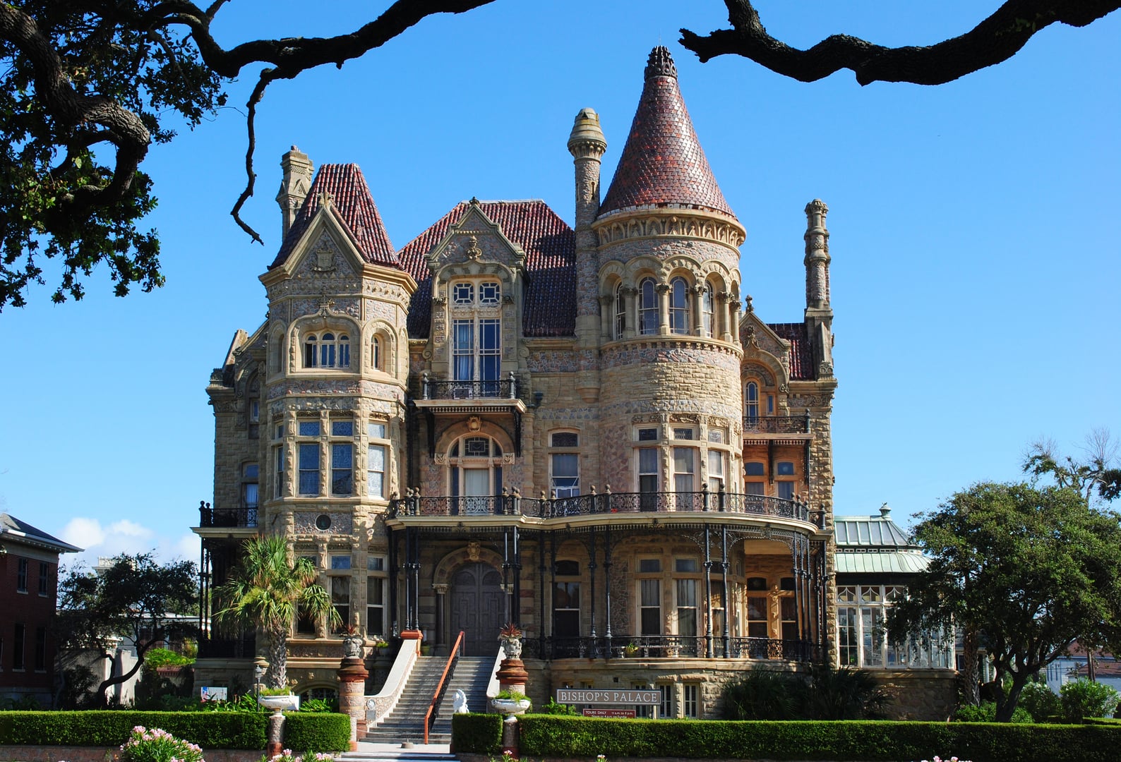 Ornate 1893 Bishop's Palace (Gresham House) by Nicholas J. Clayton, on Broadway in Galveston, Texas