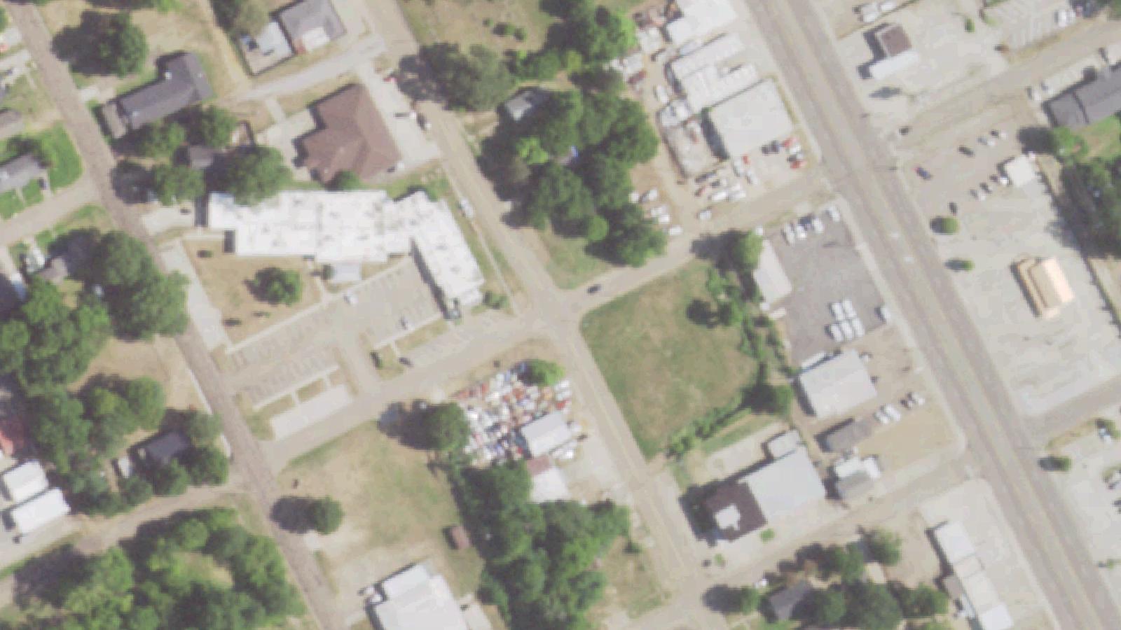 Aerial survey view of Bowie County Health Clinic (Former Schoolhouse)