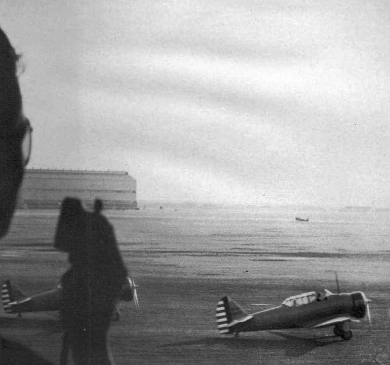 Brooks Field - North American O-47s taking off from Control Tower