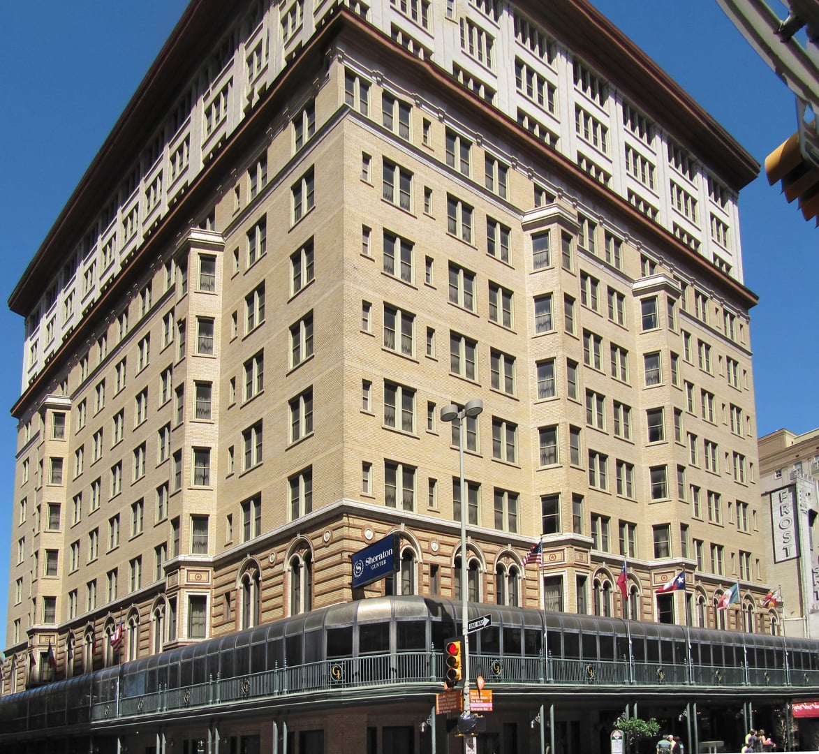 Historic Gunter Hotel Beaux-Arts building in downtown San Antonio Texas