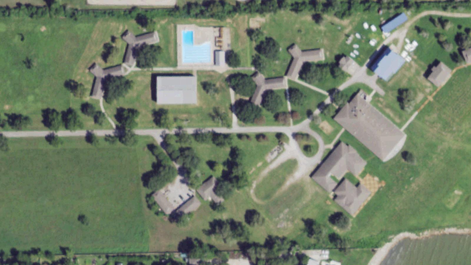 Aerial survey view of Camp Casa Mare