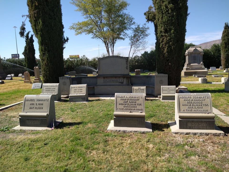 Schwartz family plot in Concordia Jewish section El Paso