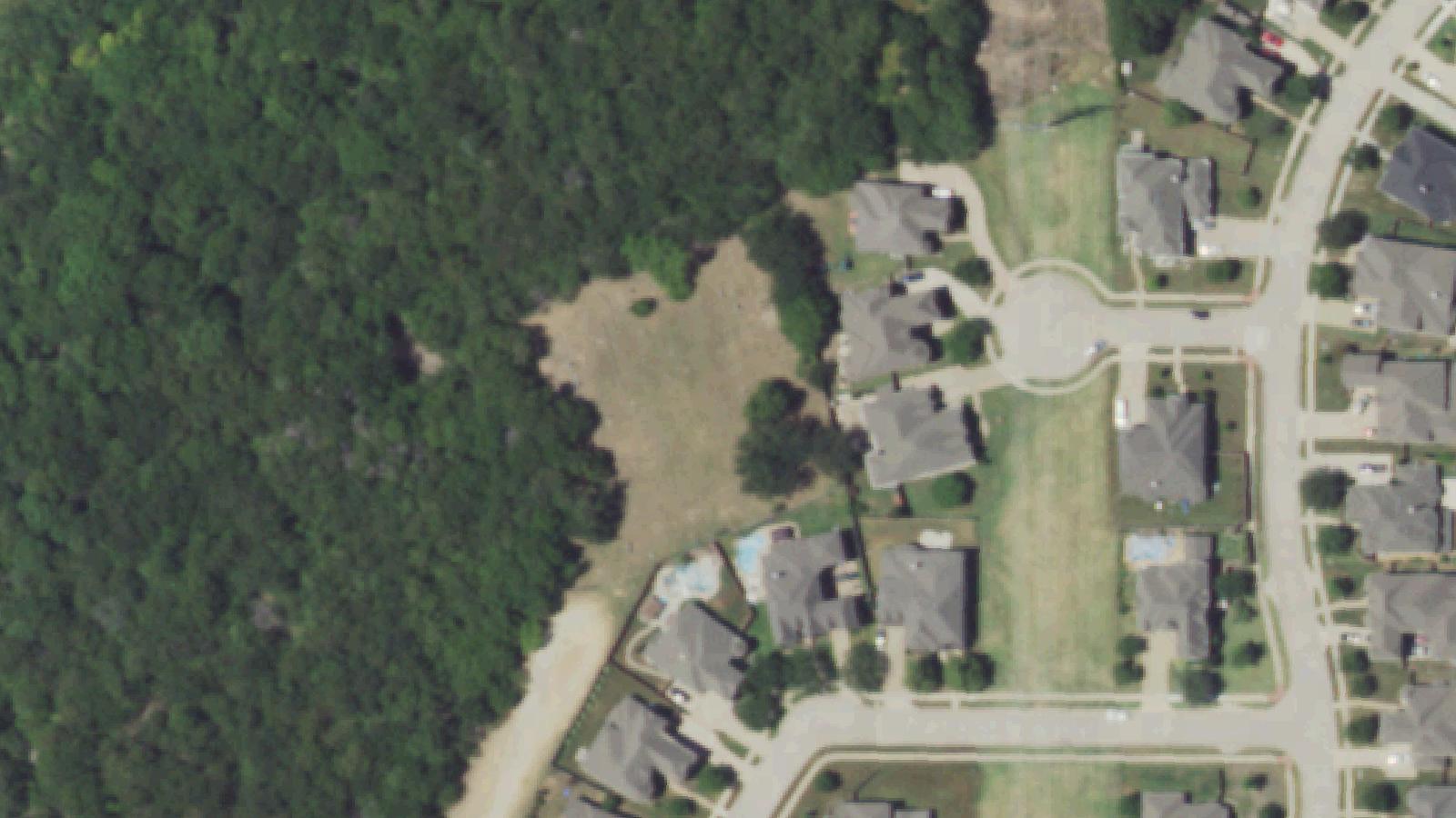 Aerial survey view of Estes Cemetery