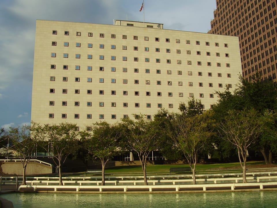 Bob Casey Federal Courthouse, a concrete federal building at 515 Rusk Street in downtown Houston, Texas