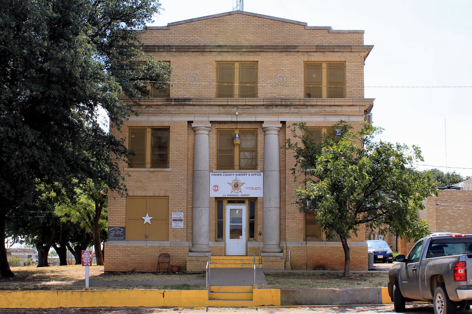 Former Fisher County Jail in Roby, Texas — a 1928 brick jailhouse that served the county until 2016 and is now a historic landmark