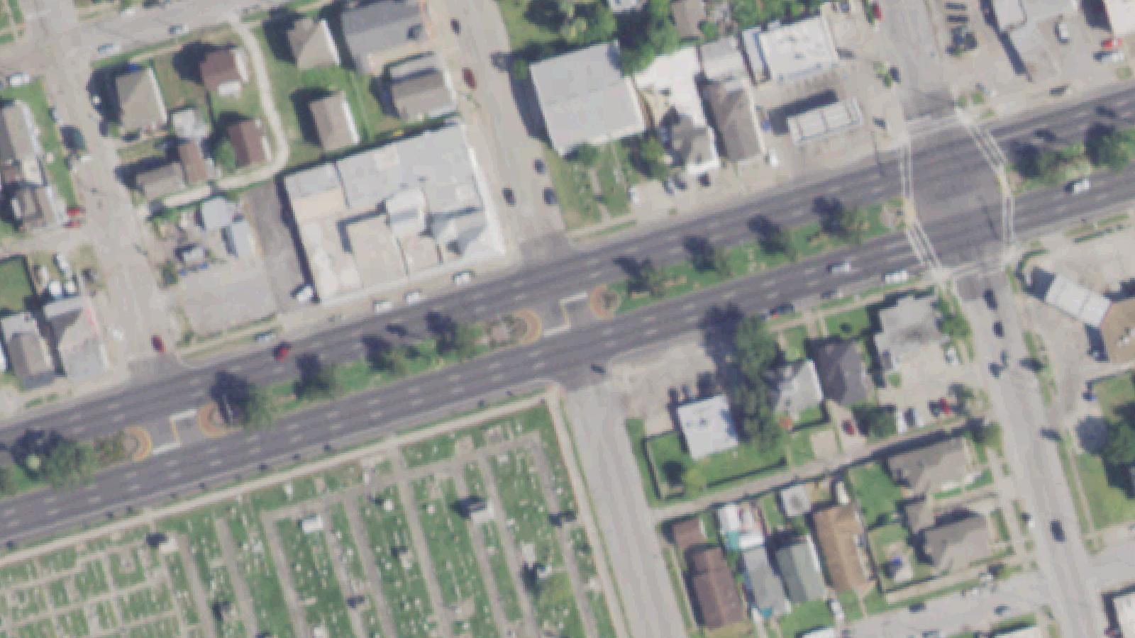 Aerial survey view of Galveston Broadway Cemetery Complex
