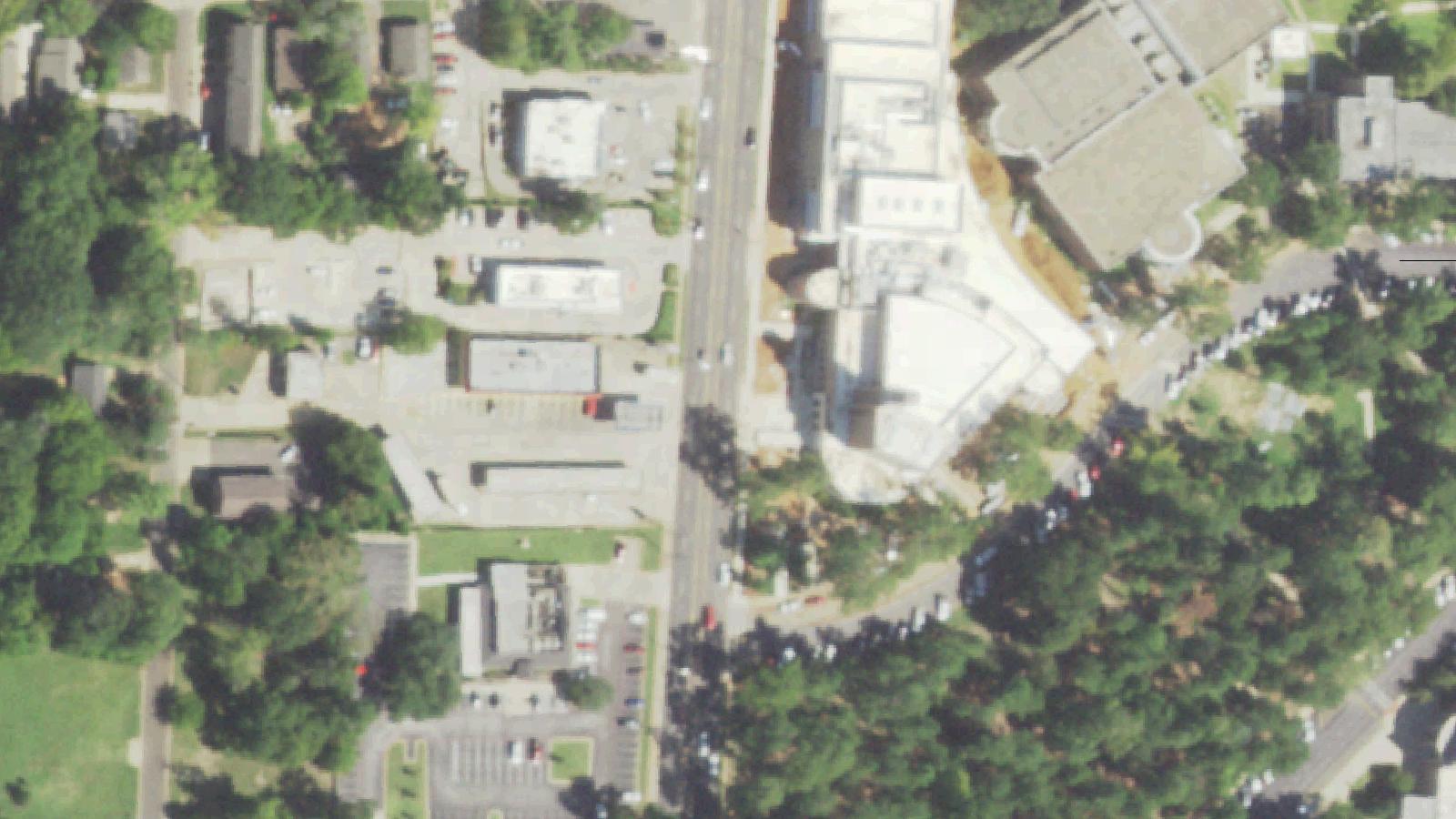 Aerial survey view of Griffith Hall (SFA Dormitory)