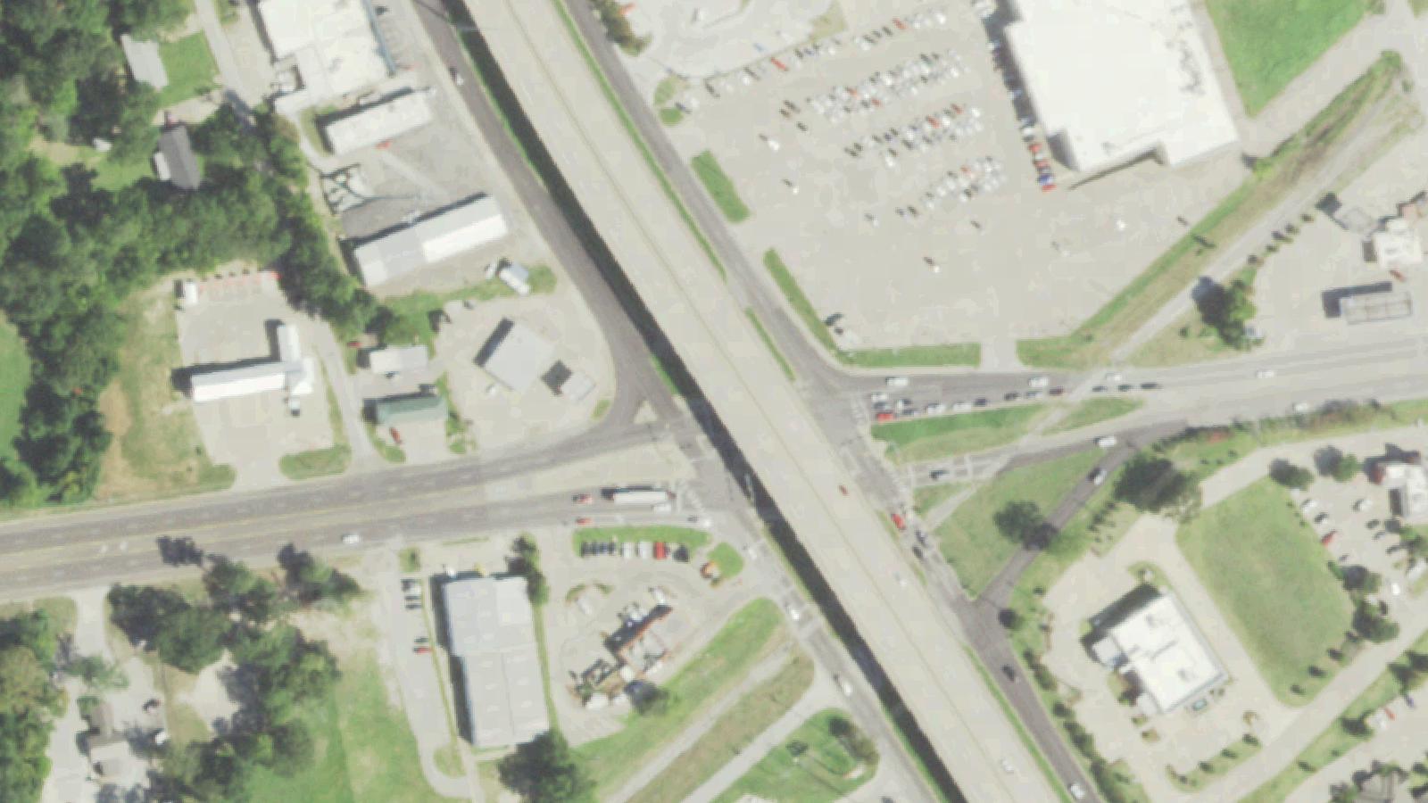 Aerial survey view of Jack Creek Bridge (Cry Baby Creek)