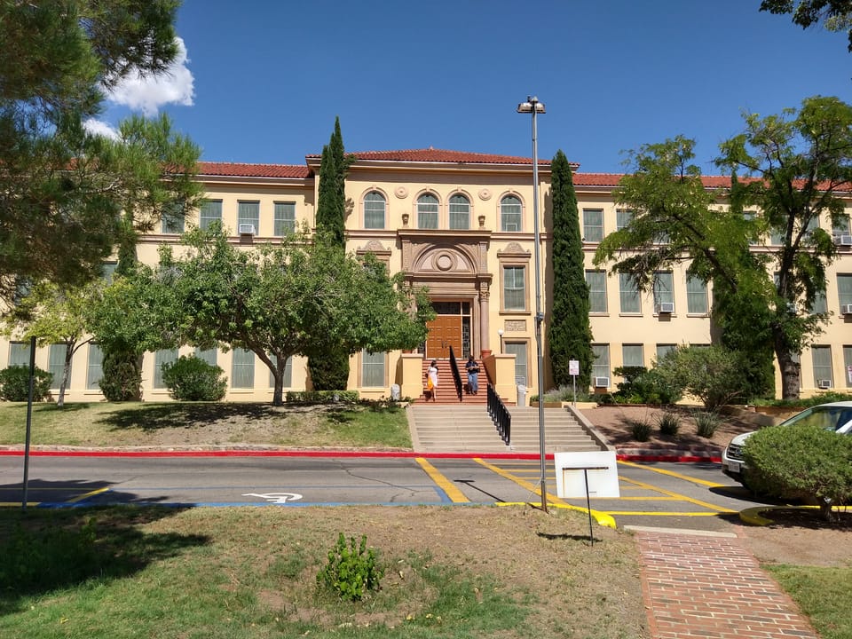 School building at Loretto Academy in El Paso, Texas 2020.