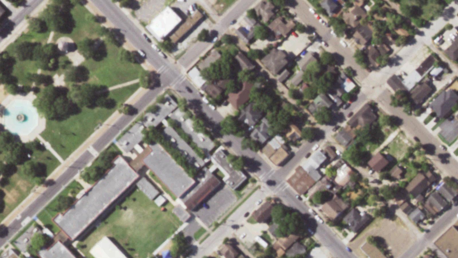 Aerial survey view of Old Brownsville City Cemetery