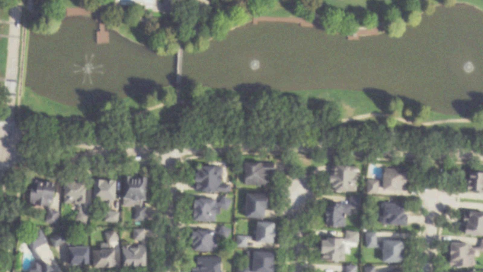 Aerial survey view of Old Imperial Farm Cemetery (Sugar Land 95 Site)