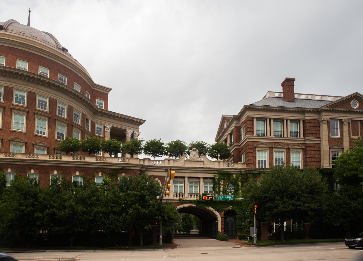 Classical Revival 1913 Old Parkland Hospital campus at 3819 Maple Avenue in Dallas, Texas