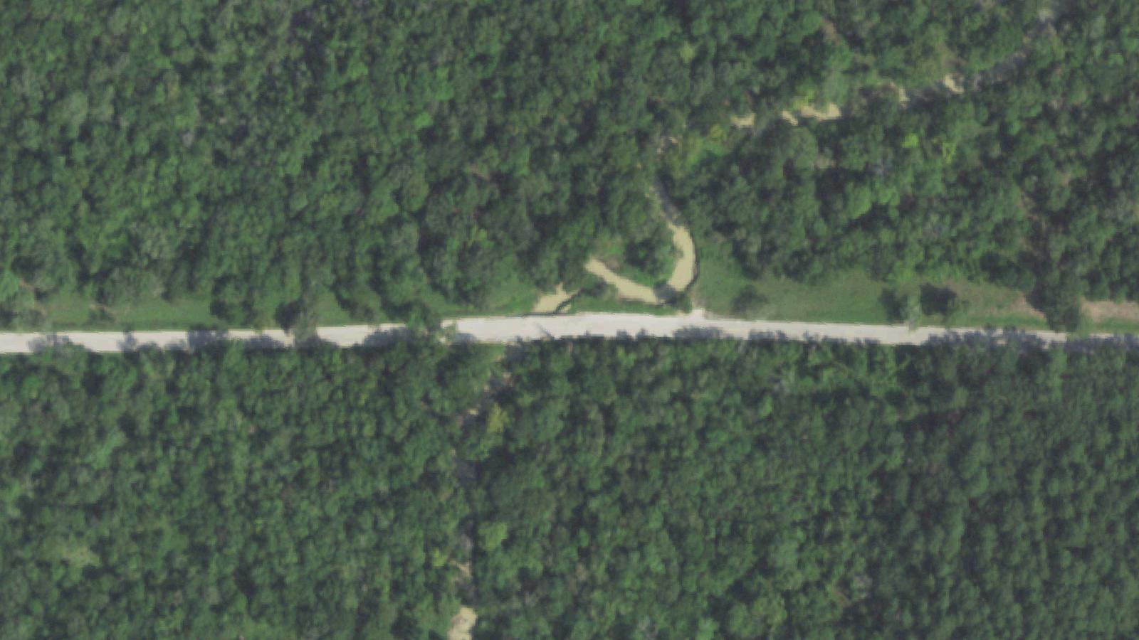 Aerial survey view of Patterson Road Bridge (Langham Creek)