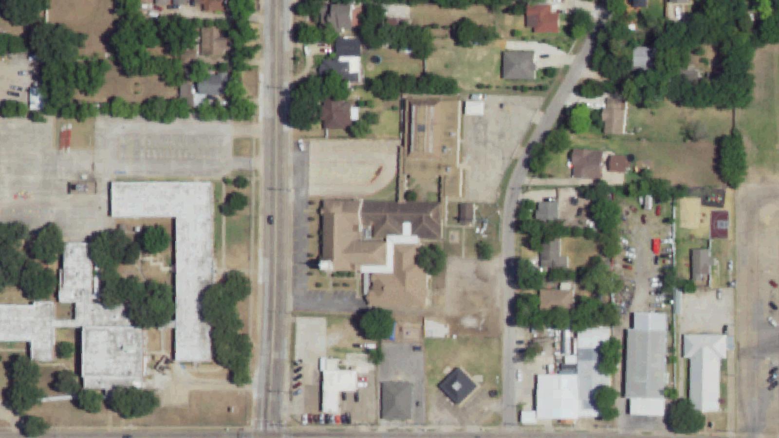 Aerial survey view of Pleasant Grove Christian Church