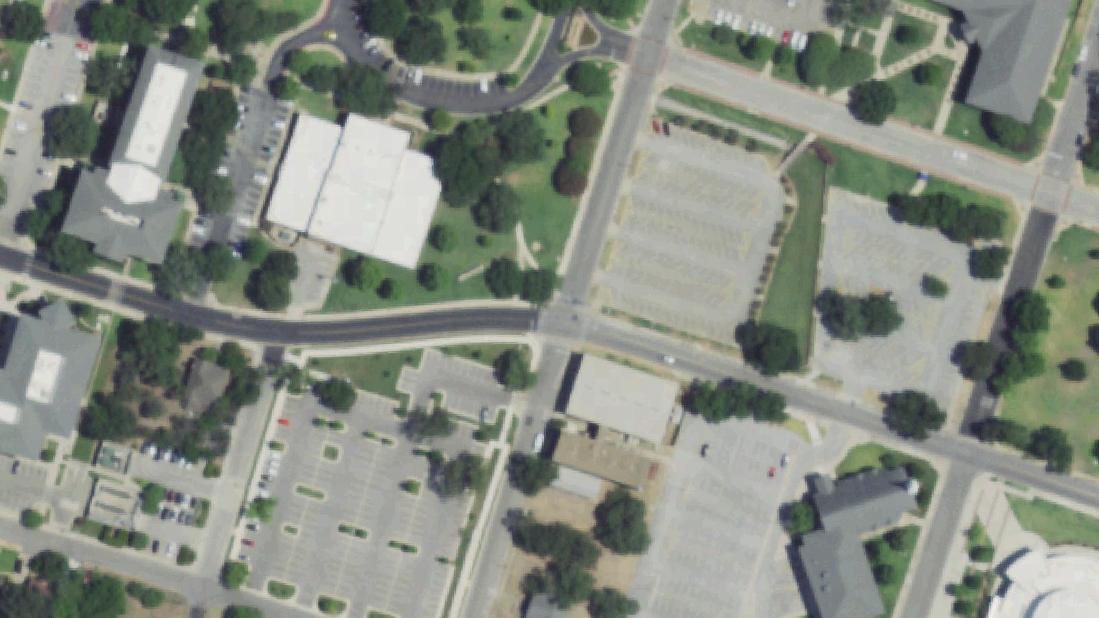 Aerial survey view of Presser Hall (University of Mary Hardin-Baylor)