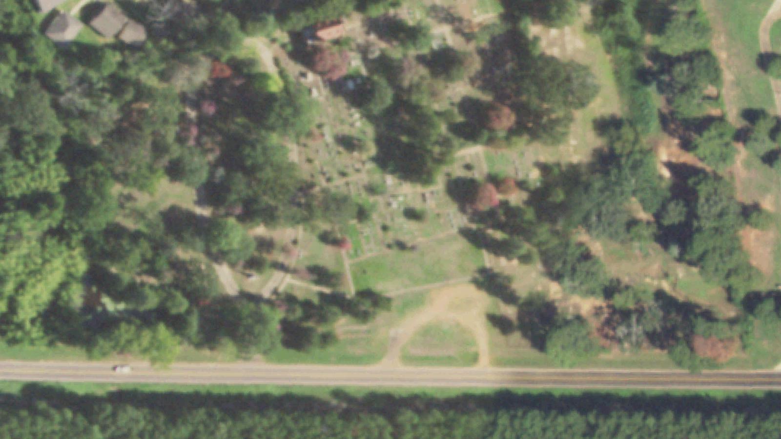 Aerial survey view of Scottsville Cemetery