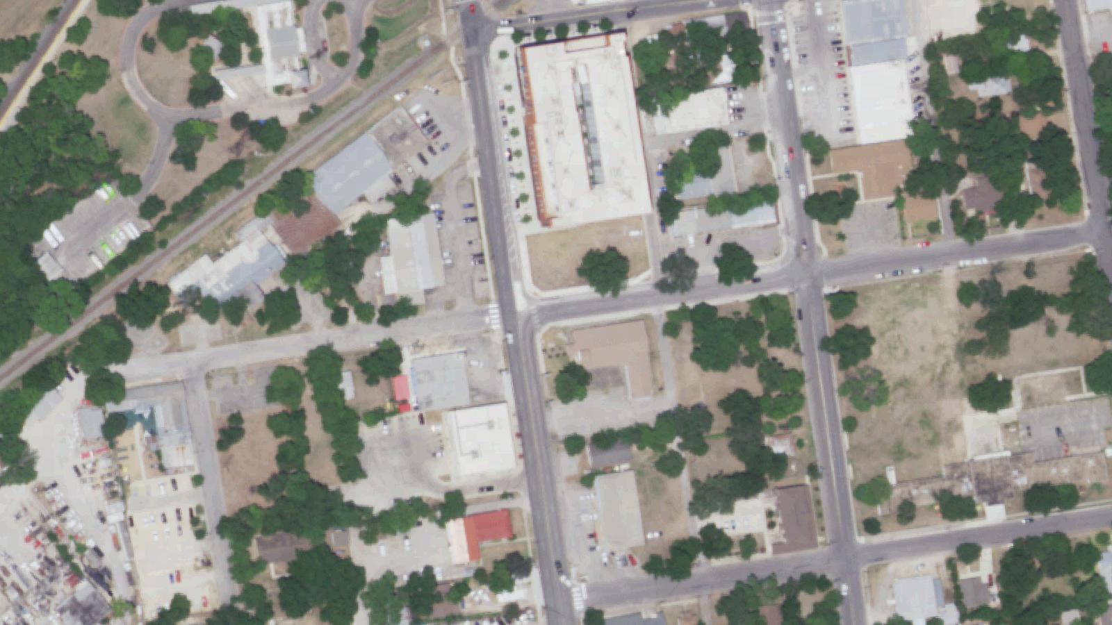 Aerial survey view of Thompson Island Bridge