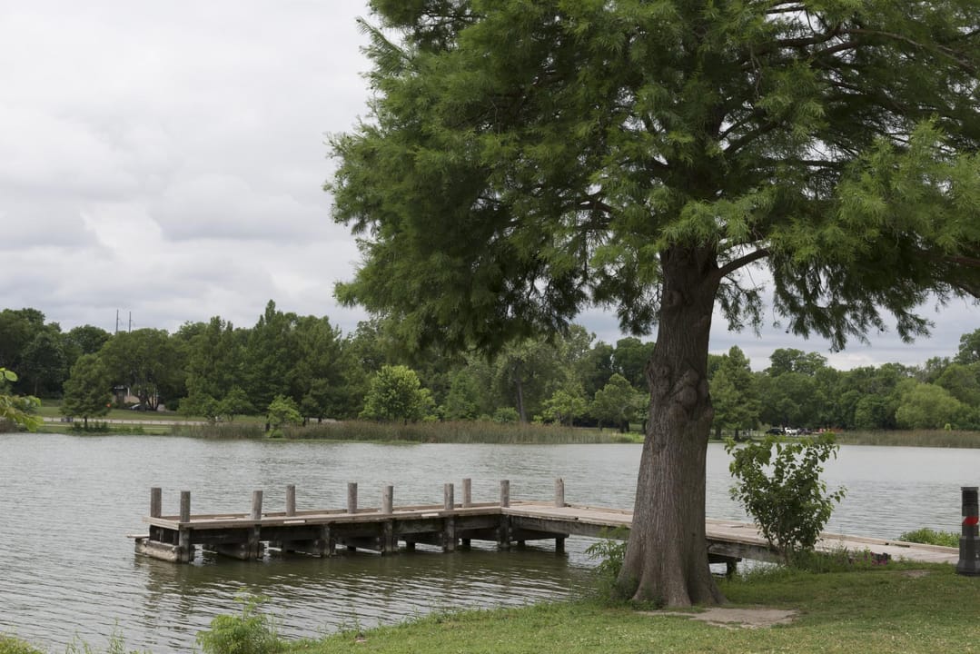 White Rock Lake in autumn at Dallas, Texas, the CCC-developed reservoir and park
