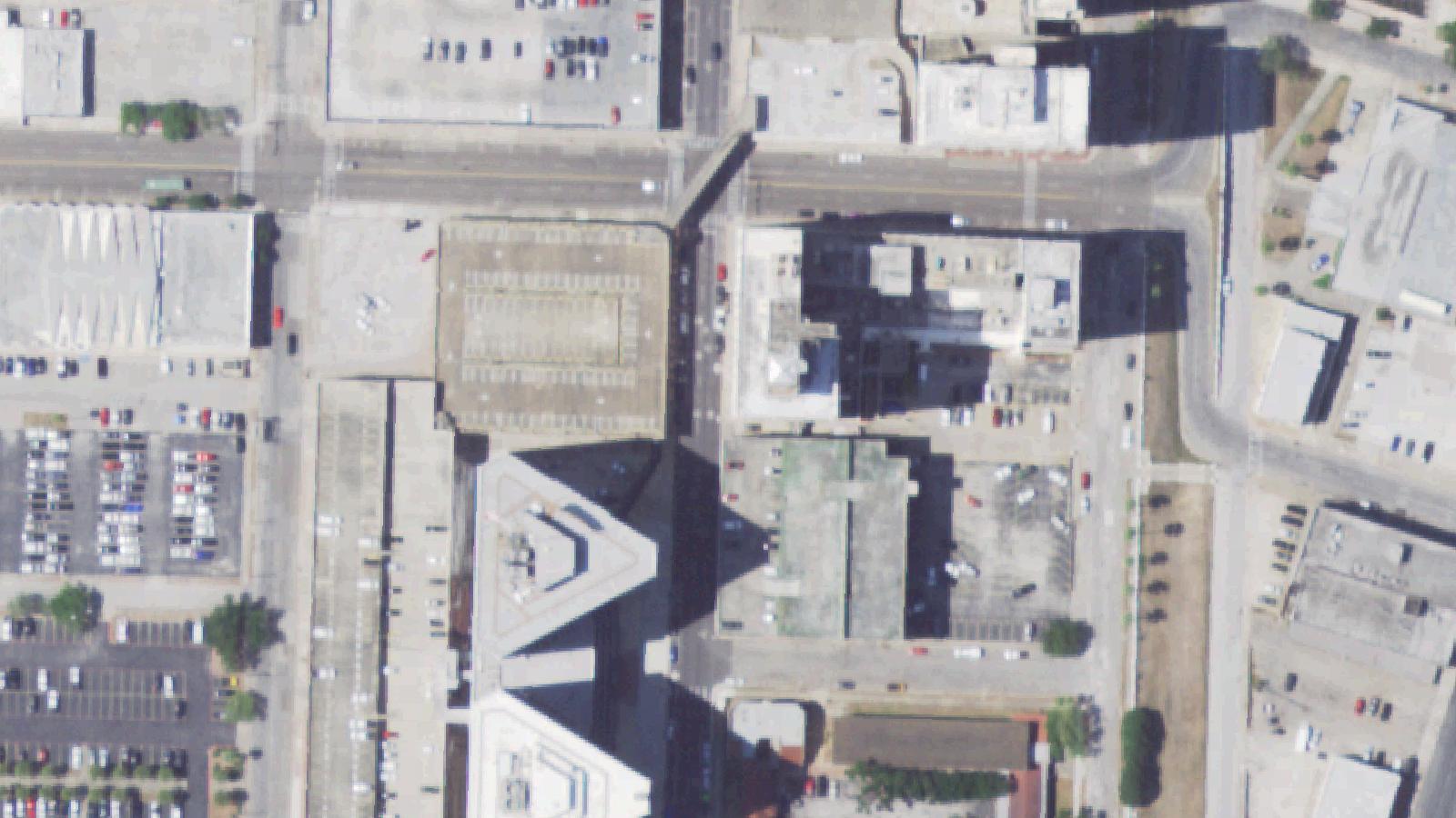 Aerial survey view of Wilson Plaza (Former Nixon Building)