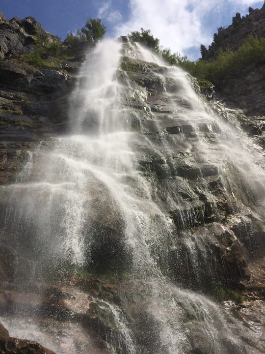 The beautiful falls seen from hiking a short distance up the falls.