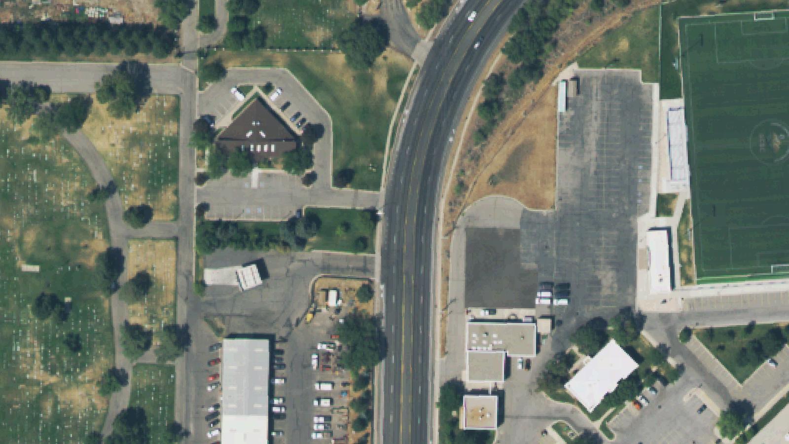 Aerial survey view of Ogden City Cemetery (Flo's Grave)