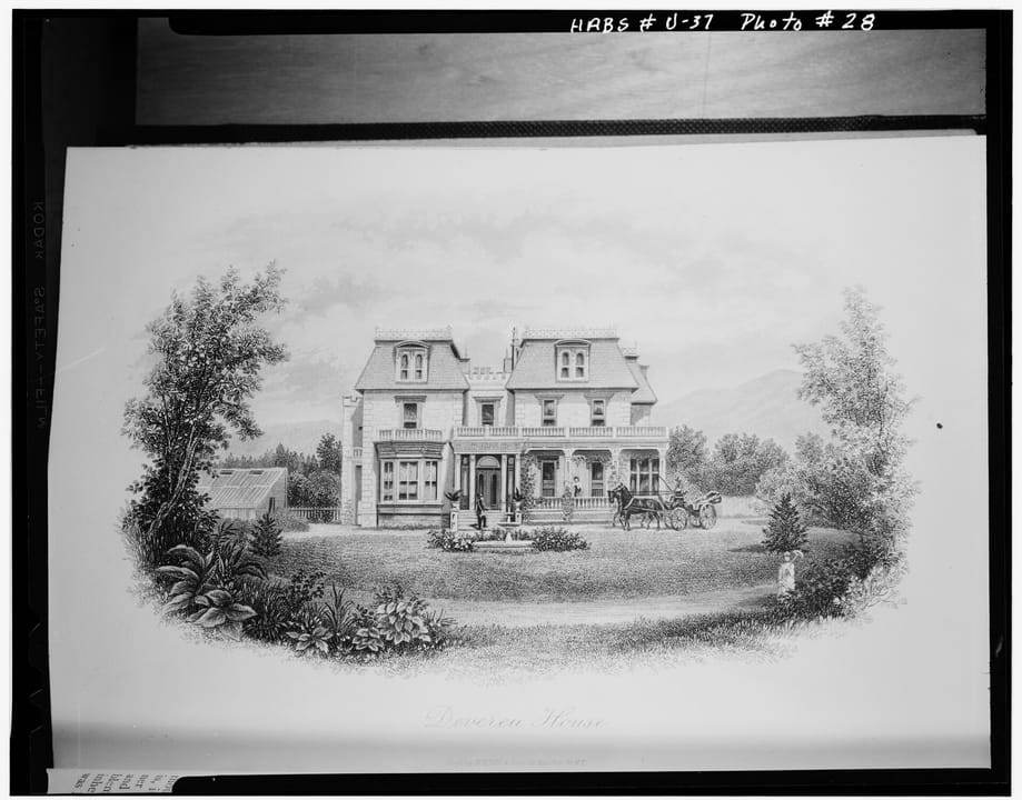 The Devereaux House (Staines-Jennings Mansion), Utah's first mansion, begun as an 1857 cottage, in downtown Salt Lake City
