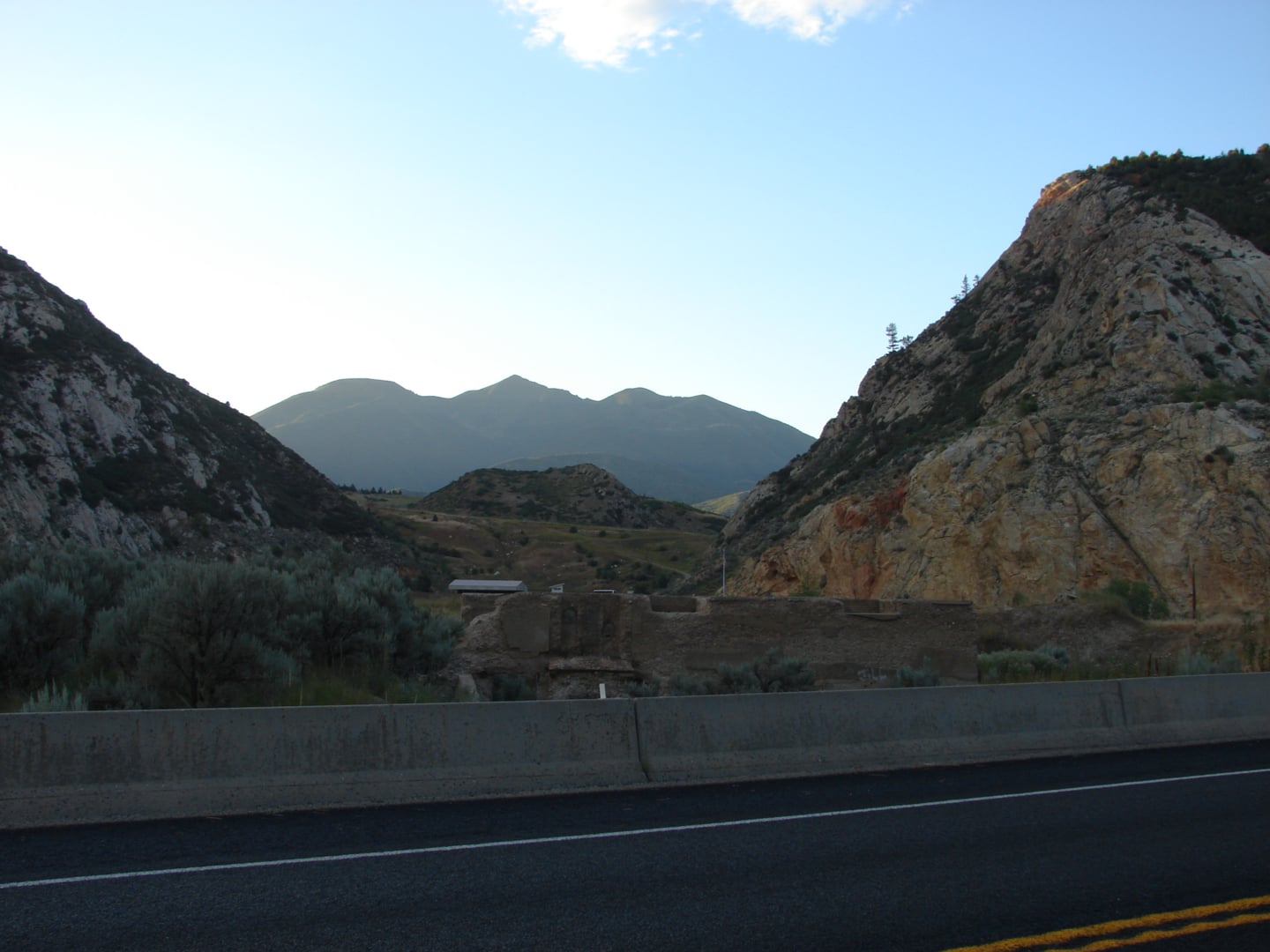 Ruins of the Thistle School building in Spanish Fork Canyon, Utah, following the 1983 landslide flood