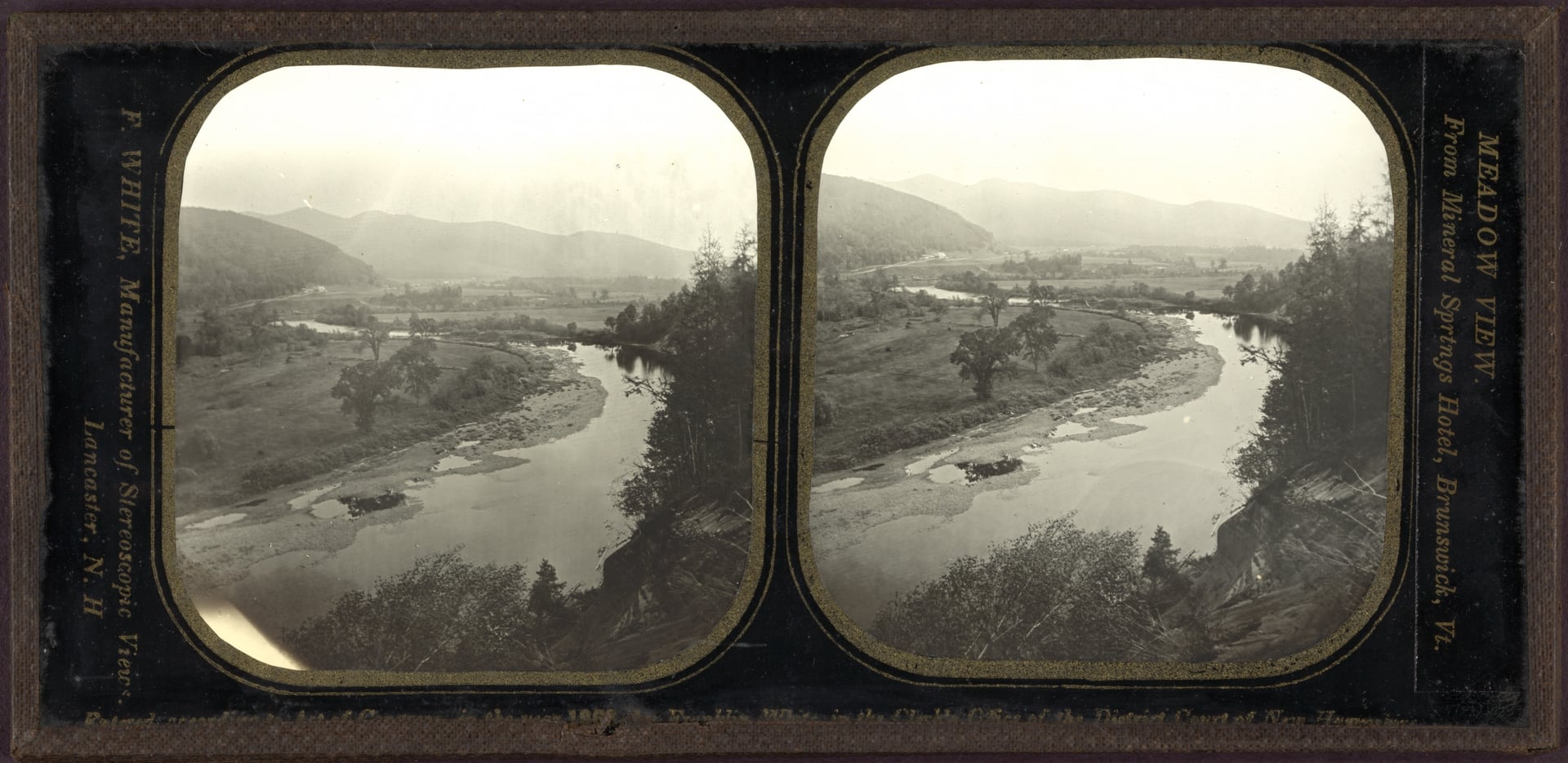 Historic 19th-century meadow view from the Mineral Springs Hotel at Brunswick Springs, Vermont, by Franklin White