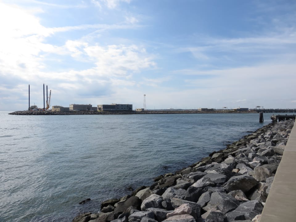 Northern portal of the Hampton Roads Bridge–Tunnel across Hampton Roads between Norfolk and Hampton, Virginia in 2019
